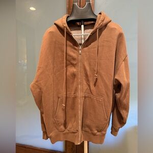 Brandy Melville brown color hoodie zipper jacket